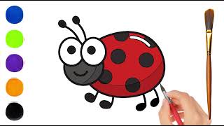 Drawing Painting Coloring Cockchafer for Kids amp Toddlers  Super Easy [upl. by Limaj900]