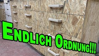 OSB Werkstattschrank mit Schubladen unter der Werkbank 3 [upl. by Ilsel683]