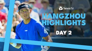 Zhang Makes Hangzhou Debut Moutet vs Carballes Baena amp More  Hangzhou 2024 Highlights Day 2 [upl. by Bryana]