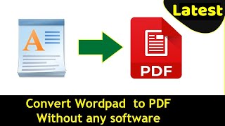 How To Convert a WordPad documents to PDF [upl. by Lelah421]