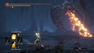 Dark Soul 3 The Ringed City DLC Darkeater Midir Dragon Boss Fight 4 [upl. by Zzabahs845]