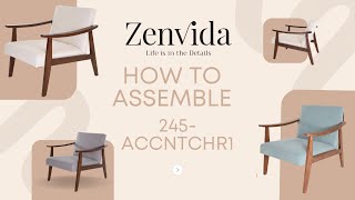 Mid Century Modern Accent Chair Assembly [upl. by Esetal]