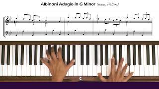 Giazotto Albinoni Adagio in G Minor trans Jan Wolters Piano Tutorial [upl. by Sanfourd134]