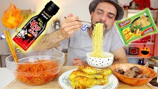 حولت الاندومي الى نودلز كوري  موكبانغ Indomie with Korean Fire Sauce  Mukbang 먹방 [upl. by Arde]