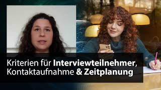 Interviewpartner für Abschlussarbeiten finden  Dr Giulia Bradaran über Auswahlkriterien amp Planung [upl. by Ayhtak589]