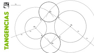 Circunferencias Tangentes a 2 Circunferencias exteriores dado el Radio  Tangencias [upl. by Nets]