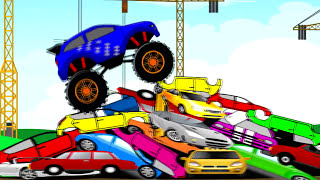 Monster Truck Tuning Stunt  Animated cars for the youngest [upl. by Kcirtemed]