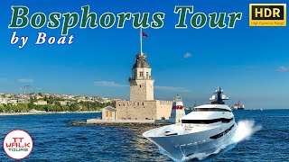 Bosphorus Tour by Boat Istanbul  4K HDR [upl. by Sirromed]