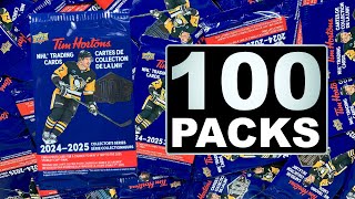 Opening 100 Packs of 202425 Upper Deck Tim Hortons Hockey Cards  NHL Trading Cards [upl. by Suoirred]