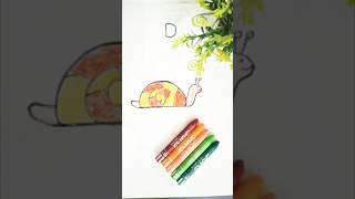 How to draw snail from letter D snail snaildrawing drawingforkids coloredsketch snails shorts [upl. by Eldnar]