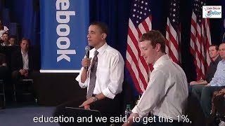 Learn English with President Obama and Mark Zuckerberg at Facebook Town Hall  English Subtitles [upl. by Aneeb]