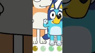 Color Bluey And Her Family Playing Green Stick  Lets Play  BLUEY Coloring Page  Mobile Game [upl. by Joaquin]