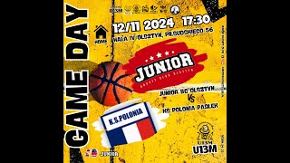 U13M  Junior BC Olsztyn vs Polonia Pasłęk 1211 2024 pierwsza połowa [upl. by Hassadah32]