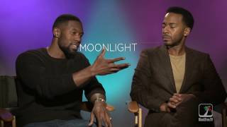 MOONLIGHT interview w Trevante Rhodes and Andre Holland [upl. by Ligetti]