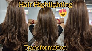 Hair Highlightinggoldeneasy steps Transformation tenzingbhutia9722 [upl. by Tronna]