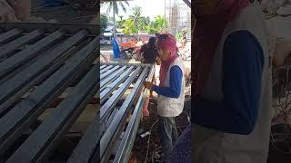 Fabrication amp installation louvers highlights constructionworker [upl. by Nie]