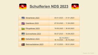 Schulferien NDS 2023 [upl. by Stoffel]