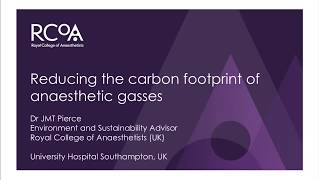 Reducing the carbon footprint of anaesthetic gasses [upl. by Anirda]