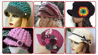 Crochet Hat Pattern Hat Crochet Pattern Womens Winter Hats Mens Beanie Newsboy Cap Crochet pattern [upl. by Earahc]