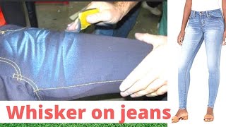 Easy way to draw whisker on jeansdry process of denim pant [upl. by Faden]