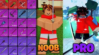 Level 1  2550 Swords Only Noob To Pro Blox Fruits Roblox [upl. by Nilrem408]