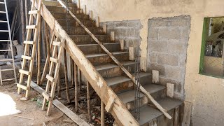 Como hacer una escalera de concreto paso a paso  concrete staircase [upl. by Niledam]