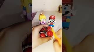 Princess Peach Cutting Strawberry Gummies 🍓 for Mario 🌈🌈 mario princesspeach funny shorts [upl. by Cawley742]