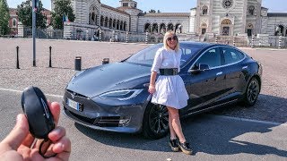 My Girlfriend Reacts to the Tesla Model S 100D 😂 Sub ENG [upl. by Ariew353]