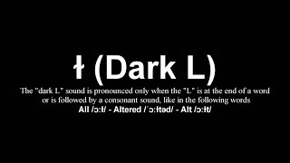 ɫ  DARK L  IPA Phonemes  Voiced Consonants Standard Pronunciation International Phonetic Alphabet [upl. by Jessy]