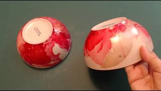 Making art at home Nail polish marbling Water marbling  nail polish marble [upl. by Aleemaj355]