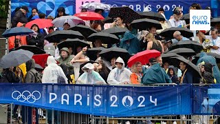 Paris 2024 Olympics opening ceremony People watching in fan zones in Paris [upl. by Acilef]