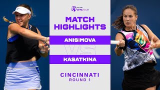 Amanda Anisimova vs Daria Kasatkina  2022 Cincinnati Round 1  WTA Match Highlights [upl. by Trixie]