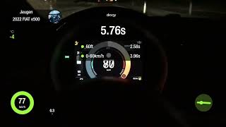 Fiat e500 electric 0100kmh acceleration with dragy [upl. by Nagam]