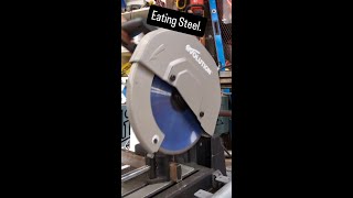 Watch the Evolution S380CPS Chop Saw eat through steel like its nothing [upl. by Gayel]