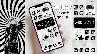 iOS15 home screen customization  anime theme👾 widgetsmith tutorial [upl. by Ano]