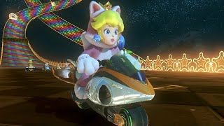 Mario Kart 8 Wii U  100 Walkthrough Part 22 Gameplay  Mirror Mode Lightning Cup with Cat Peach [upl. by Maddis]