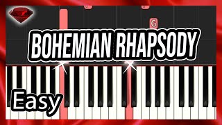 Bohemian Rhapsody Easy Piano Tutorial [upl. by Noed415]