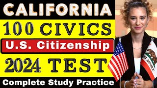 California US Citizenship Test 2024 2x Answer Civics 100 Question Exam ciudadania americana [upl. by Greer]