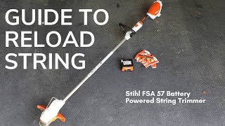 HOW TO Refill the String on a Stihl FSA 57 Trimmer [upl. by Cheffetz]