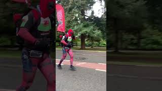 Saw Welshpool at Cardiff half marathon deadpool cardiffhalfmarathon2024 [upl. by Acihsay]