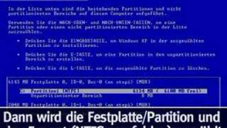 Windows XP  Festplatte Formatieren [upl. by Baggott]