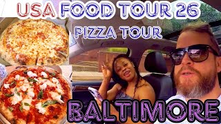 BALTIMORE PIZZA TOUR BALTIMORE MARYLAND USA FOOD 1 BEST PIZZA amp WEST AFRICAN NIGERIAN FOOD [upl. by Jedd50]