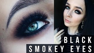 Black smokey eyes  Матовый черный смоки [upl. by Ahsinauq448]