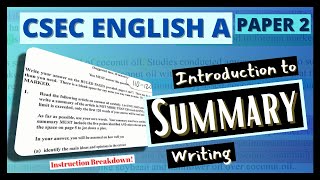 CSEC English A Paper 2 Introduction to Summary Writing [upl. by Refinej445]