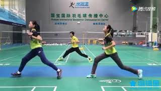 Badminton warmup footwork [upl. by Rexferd734]