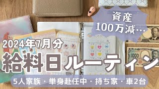 【給料日ルーティン】8月の予算分け💴投資は怖い…？！定額減税給料公開5人家族・単身赴任生活袋分け管理節約専業主婦 [upl. by Simson363]