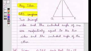 To prove that the bisector of the vertical angle of an isosceles triangle bisects the base [upl. by Enyleuqcaj]