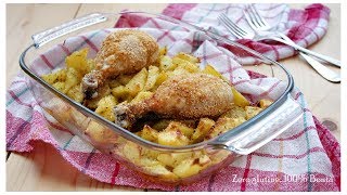 Fusi di pollo al forno con patate  croccanti e gustosi [upl. by Annoek989]