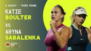 BOULTER VS SABALENKA  NATIONAL BANK OPEN  TORONTO  THIRD ROUND [upl. by Lanni]