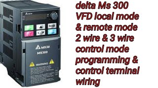 delta VFD Ms 300 parameter setting  delta drive Ms 300 control wiring diagram in Hi [upl. by Liag]